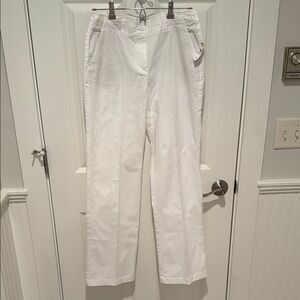 Talbots Crisp White Trousers Size 4 NWT